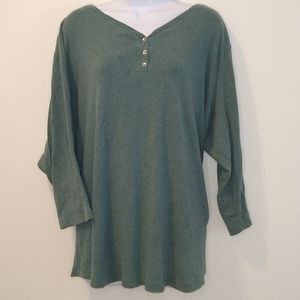 Croft and Borrow Women's 3/4 Sleeve Shirt, Size 3X